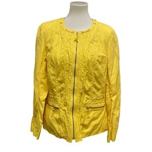 Laura Ashley Womens Large Full Front Zip Long Sleeve Fully Lined Blazer Jacket